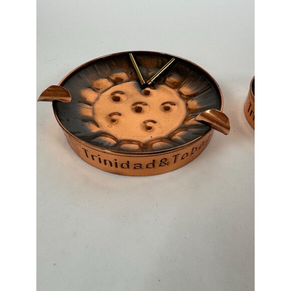 Trinidad & Tobago Copper Steel Drum Ashtray Set - Picture 7 of 16